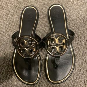 Tory Burch Metal Miller  Black  size 8